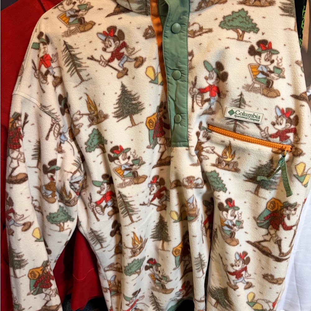 Columbia Disney Fleece Pullover - Cream, Green, Orange, Brown